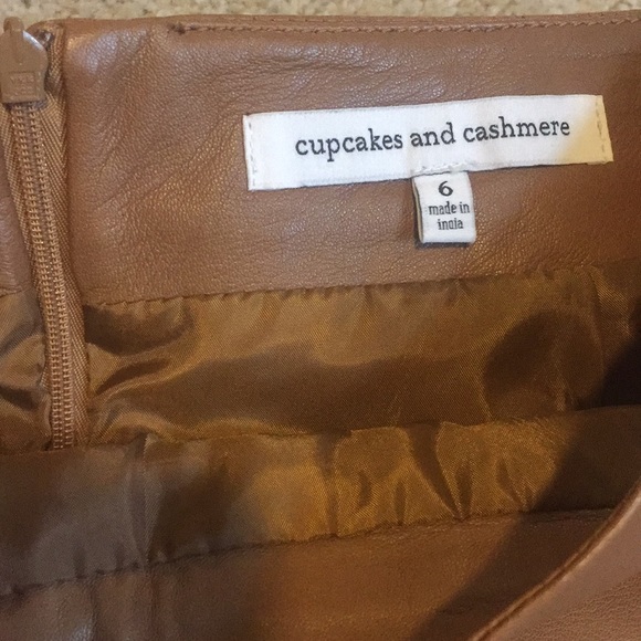 Cupcakes and Cashmere Camel Leather Mini Skirt - Picture 4 of 6